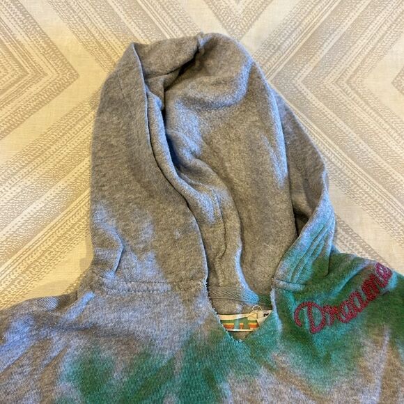 Vintage Havana Girls Grey Tie Dye Hooded Embroidered Dreamer Sweatshirt - Size M - Picture 4 of 8